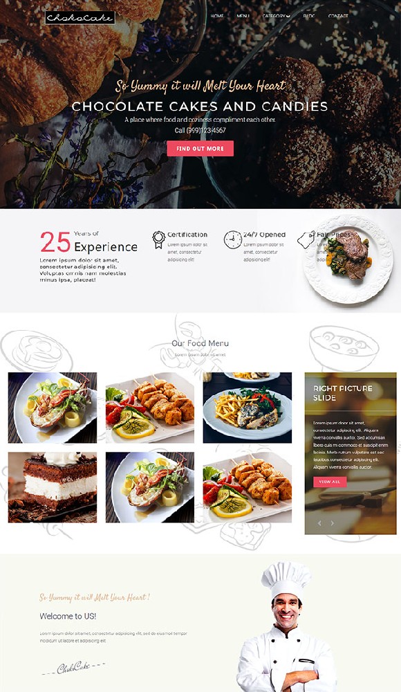 Cafe or dessert website